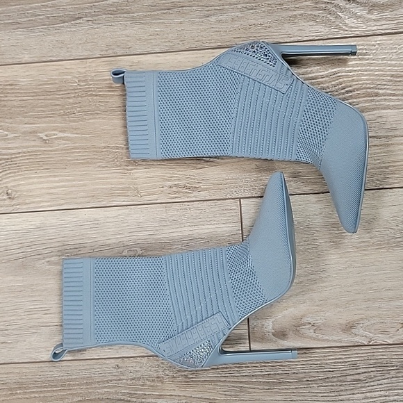 Steve Madden Size 6 Blue Rhinestone Studded Stiletto Boots - Picture 3 of 12